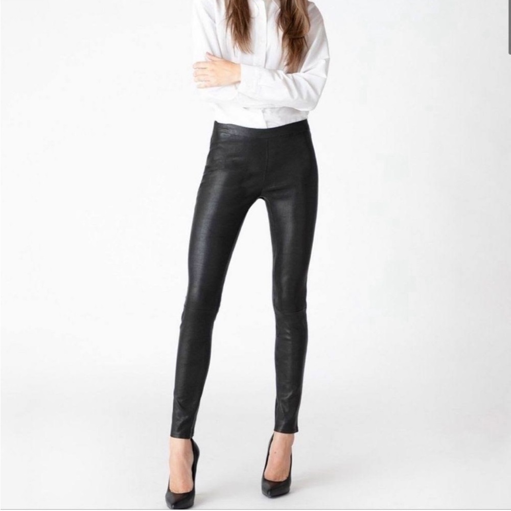 J Brand black leather leggings size xs